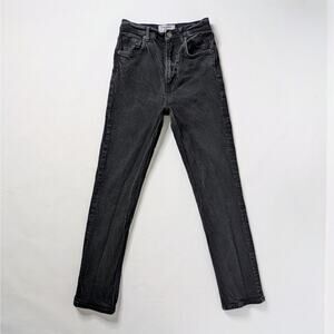Reformation Liza 27 Black Ultra High Rise Straight Sustainable Minimalist Denim